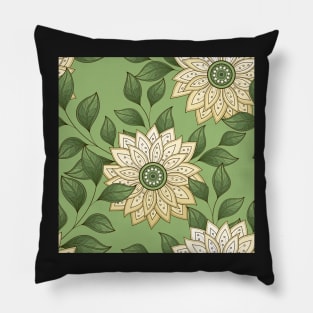 Summer Pattern with Floral Motifs Pillow