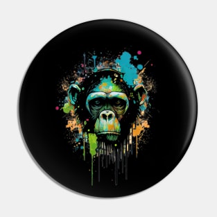 Ink Drip Chimp Pin