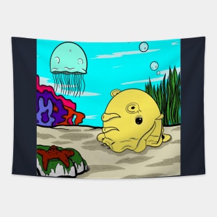 Shy octopus and friends Tapestry