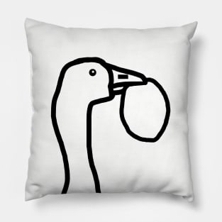 Portrait of a Goose Stealing an Easter Egg Outline Pillow