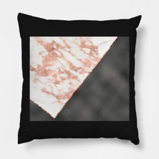 Rose gold on black onyx leather Pillow