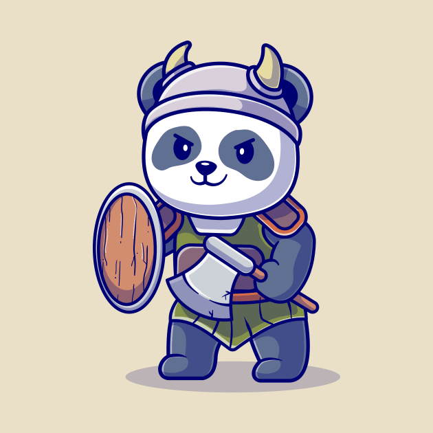 Cute Panda Knight Viking Cartoon by Catalyst Labs