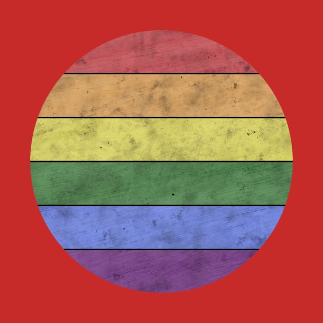 Vintage LGBT flag pride distressed black Rainbow wood by PLdesign