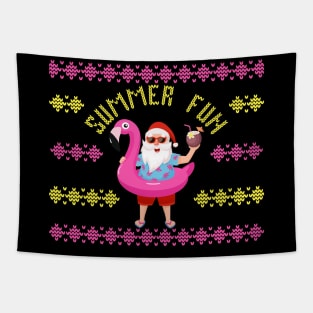 Summer Fun Santa Tapestry