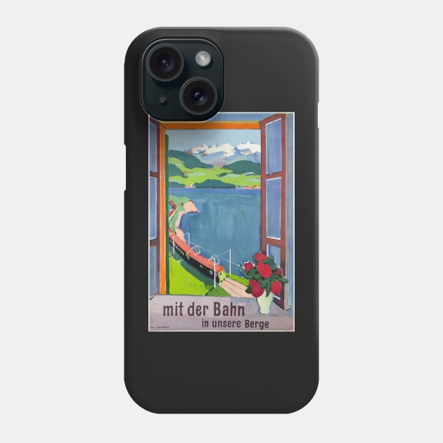 Mit der Bahn in unsere Berge, Travel Poster Phone Case by BokeeLee