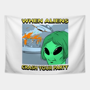 Alien Party Crasher meme Tapestry