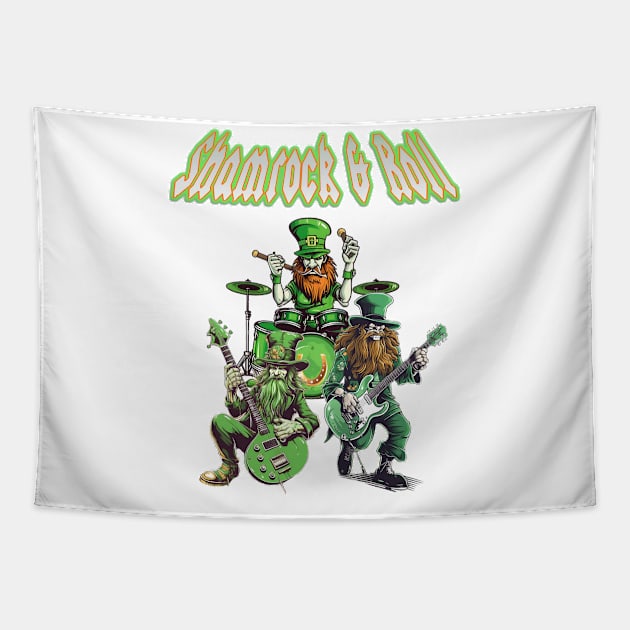 Shamrock and Roll Tapestry by QwerkyShirts