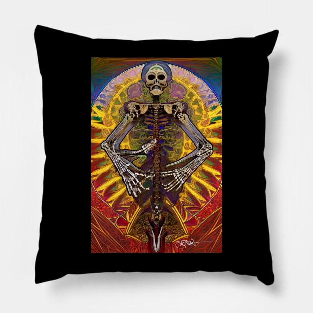 Psychedelic Exquisite Dead 19 Pillow by Benito Del Ray