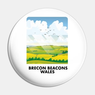 Brecon Beacons Wales travel poster Pin