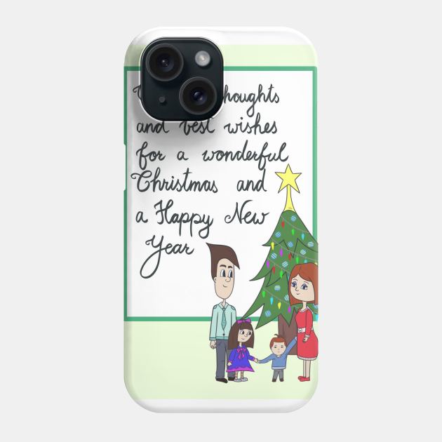Family Greating for Christmas time Phone Case by Missing.In.Art