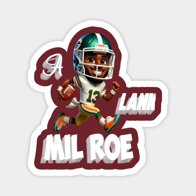 A Lank Milroe America football Magnet by Nizar clothing store 