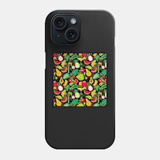 Hawaiian pattern with tropical fruits and flowers Phone Case