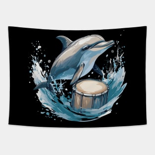 Dolphin playing drums Tapestry