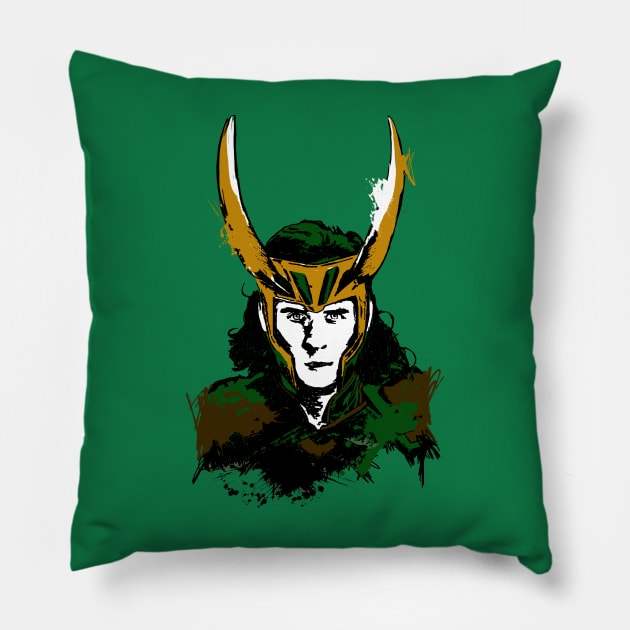 God of Mischief Pillow by Visionarts