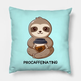 Procaffeinating | Procrastinator Coffee Pun Pillow