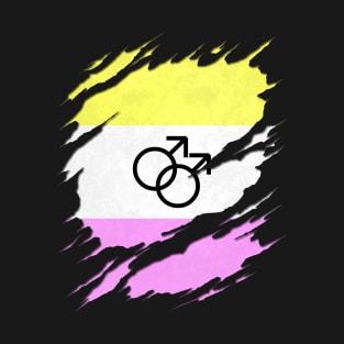 Gay Twink Pride Flag Ripped Reveal T-Shirt