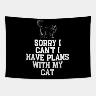 Sorry I Can't I Have Plans With My Cat Cute Cat Tapestry