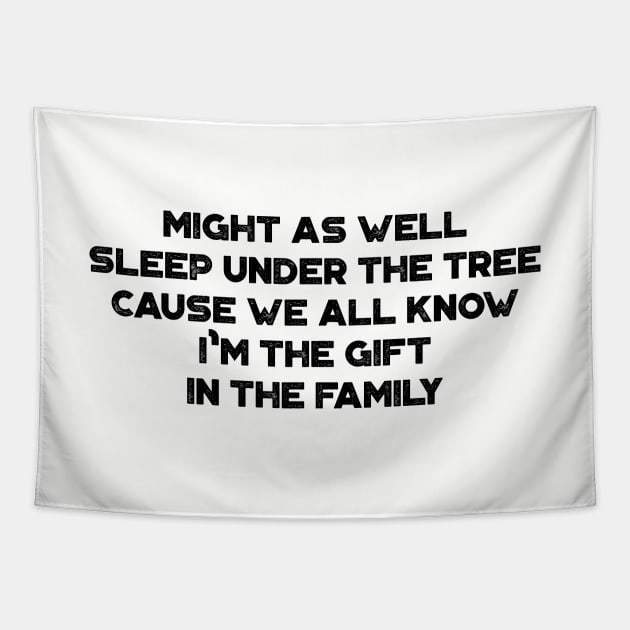 Might As Well Sleep Under The Tree Funny Vintage Retro Tapestry by truffela
