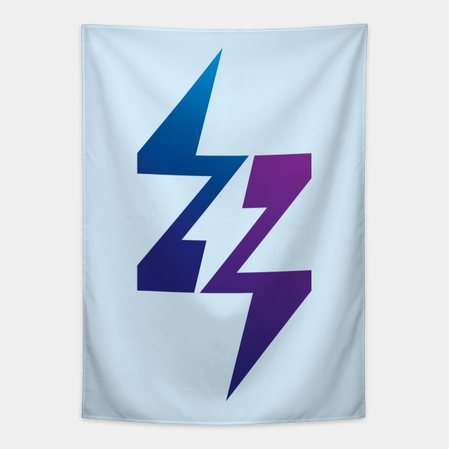 Letter Z Energy Power Bolt Lightning Flash Graphic in Blue and Purple Tapestry by GeeTee