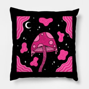 Full Pink Mushroom Pillow
