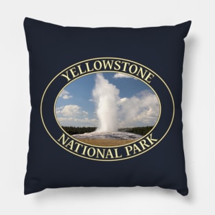 Old Faithful Geyser at Yellowstone National Park in Wyoming Pillow