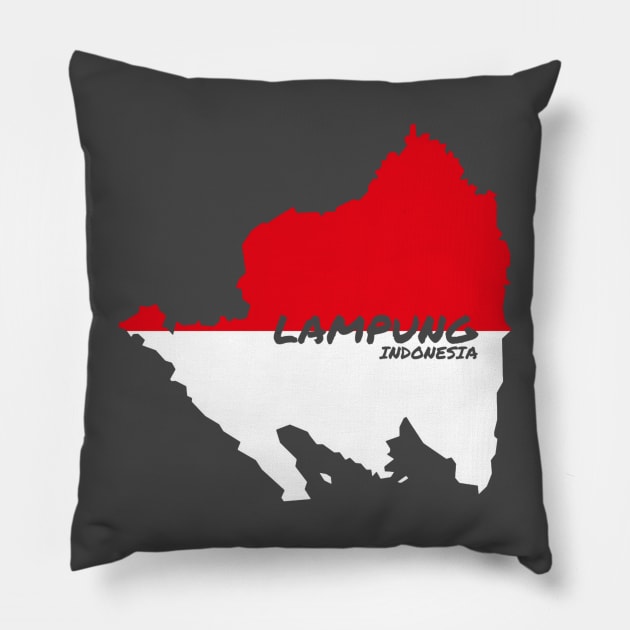 MAP OF LAMPUNG INDONESIA Pillow by Masewok