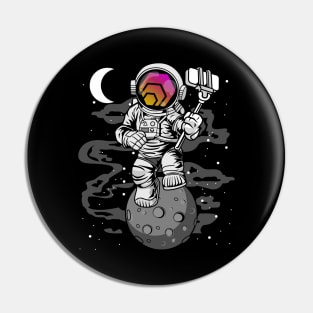 Astronaut Selfie HEX Coin To The Moon Crypto Token Cryptocurrency Wallet Birthday Gift For Men Women Kids Pin