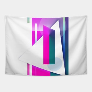 Geometric triangles pop art pink Tapestry