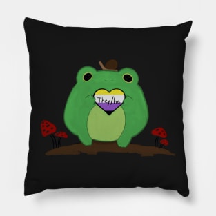 Pronoun Frog They He Nonbinary Pillow