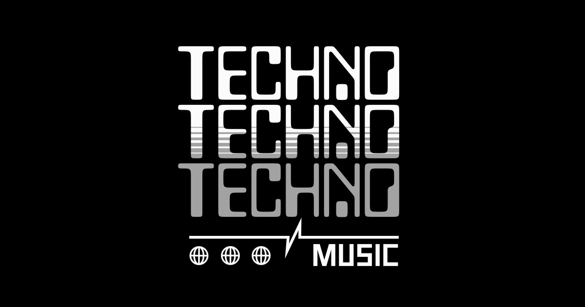 TECHNO - Retro Computer Font (Grey) - Techno - Sticker | TeePublic