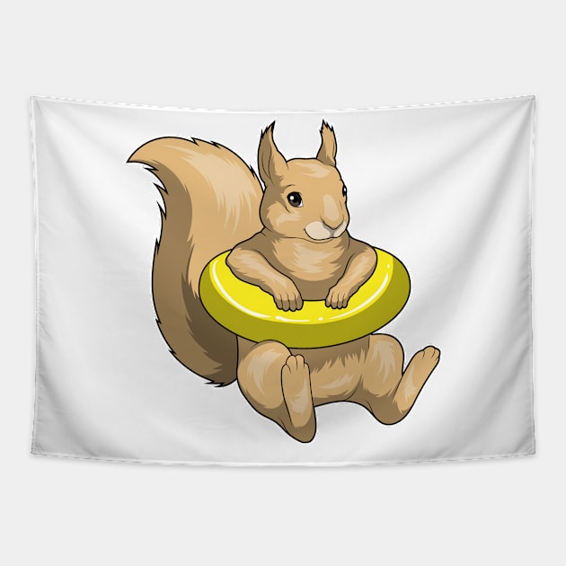 Squirrel Swimming Swim ring Tapestry by Markus Schnabel