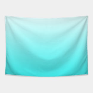 White to Aqua Blue Gradient Tapestry