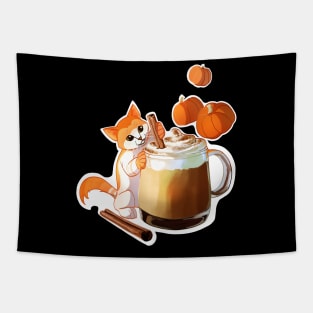 Pumpkin Spice Kitten Tapestry