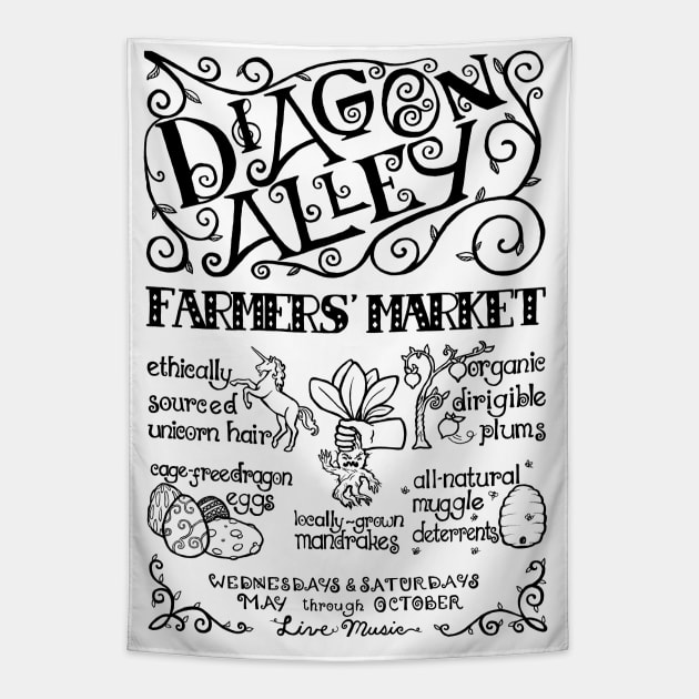 Diagon Alley Farmer's Market Tapestry by TheresaFlaherty