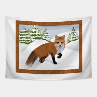 Red Fox in Winter Tapestry