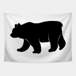 Walking Black Bear Silhouette Tapestry