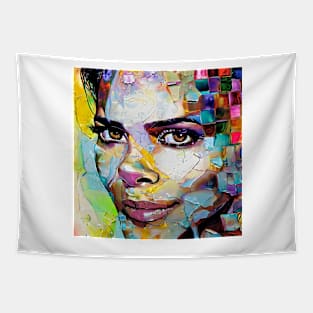 Portrait  of Halle Berry Tapestry