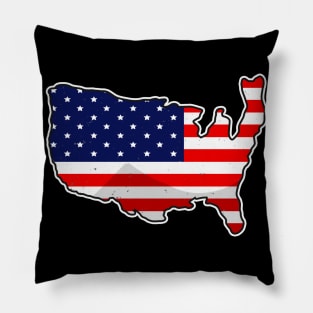 USA Map United States Flag Love Patriotism America Pillow