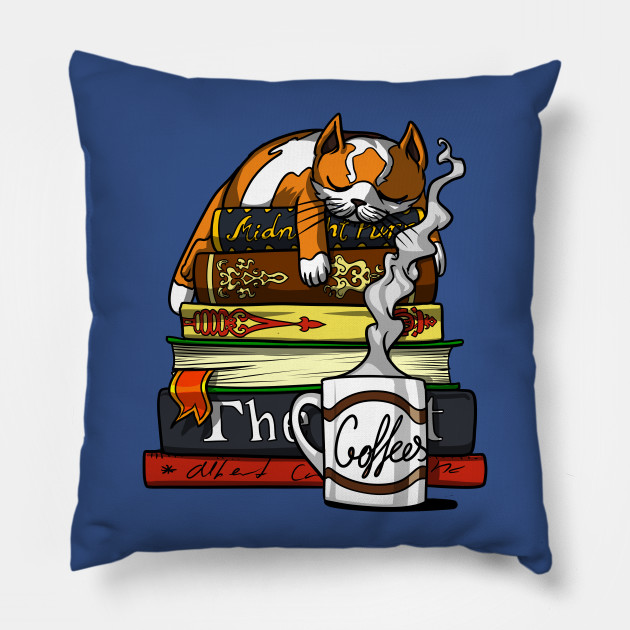 Cat Book Coffee Lover