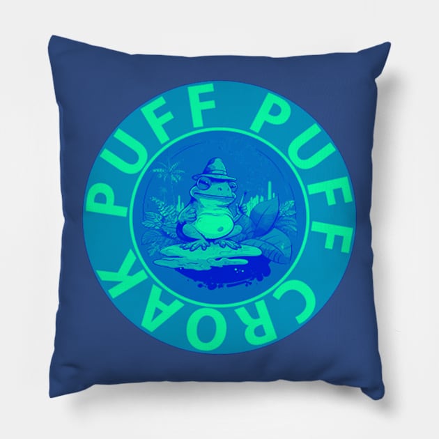 Puff Puff Croak 2.5 Pillow by apsi