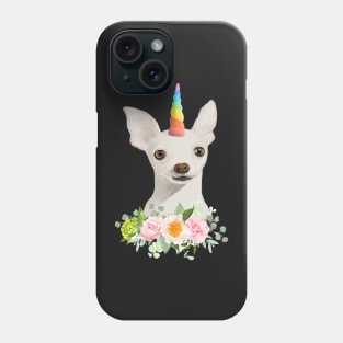 Cute Unicorn Puppy With Pastel Flowers Phone Case