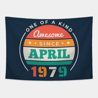 Retro Awesome Since April 1979 Birthday Vintage Bday 1979 Tapestry