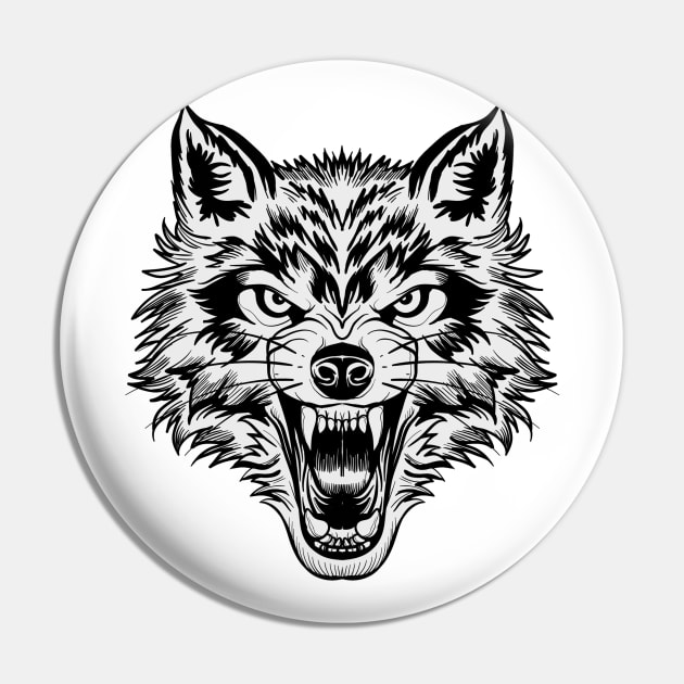 Angry Wolf Pin by MeksFashion