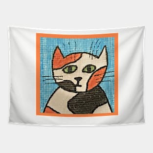 Whimsical Cat Portrait #13 Tapestry