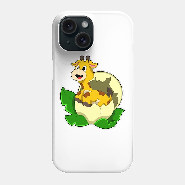 Giraffe with Leaf & Egg Phone Case by Markus Schnabel