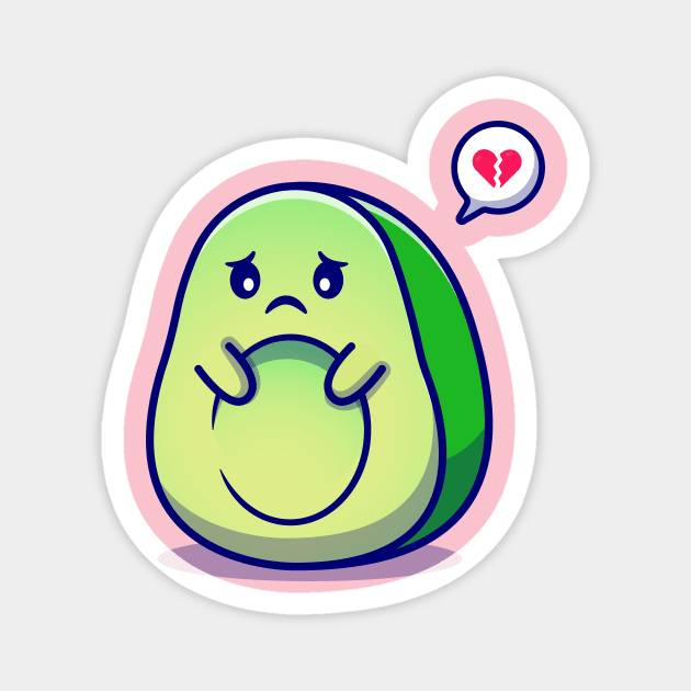 Cute Avocado Sad Lose Seed Cartoon Magnet by Catalyst Labs