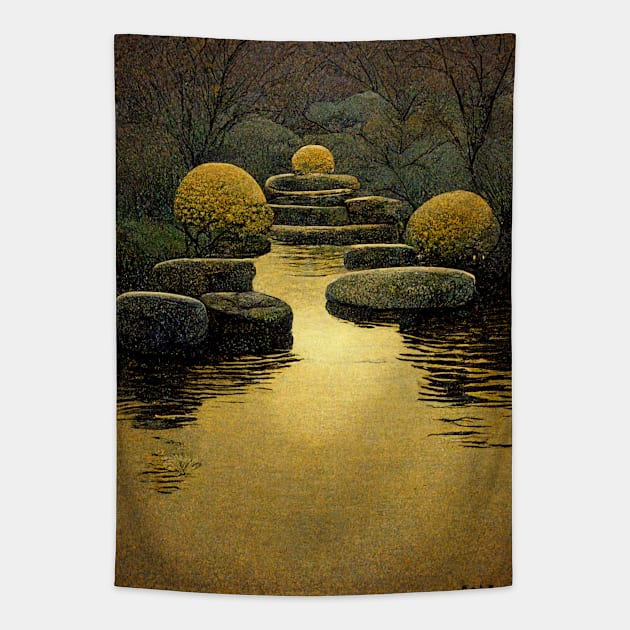 Golden Pond Stepping Stones Tapestry by RLP.Art