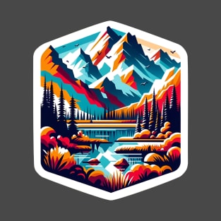 Vibrant Wilderness Tee – Modern Rocky Mountain National Park Design T-Shirt