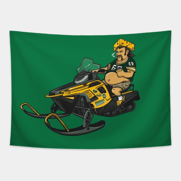 Green Bay Packers CheeseHead Super Fan Tapestry by stayfrostybro