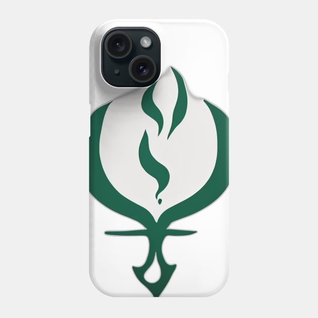 Fire Emerald Green Shadow Silhouette Anime Style Collection No. 289 Phone Case by cornelliusy